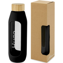 Tidan fles van 600 ml in borosilicaatglas met siliconen grip - Topgiving